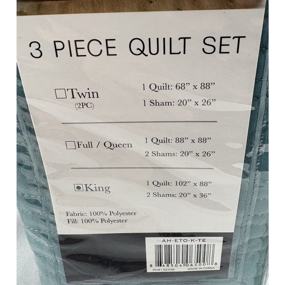 Year-Round Soft Microfiber Quilt 3pc Set King Size - Picture 4 of 5